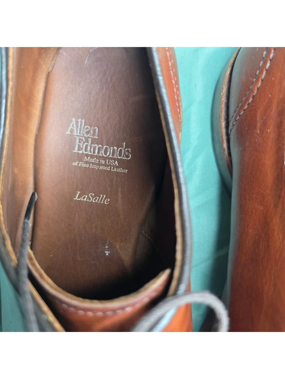 Allen Edmonds LaSalle Brown Leather Lace-Up Derby Round Toe Men's US Sz 8.4398
